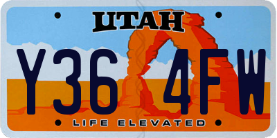 UT license plate Y364FW