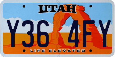 UT license plate Y364FY
