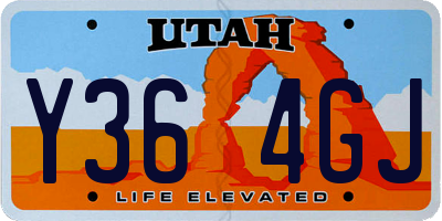 UT license plate Y364GJ