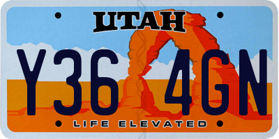 UT license plate Y364GN
