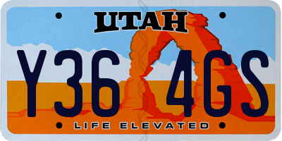 UT license plate Y364GS