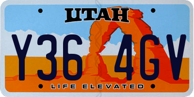 UT license plate Y364GV