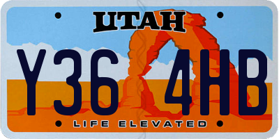UT license plate Y364HB