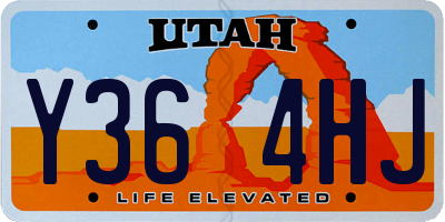 UT license plate Y364HJ