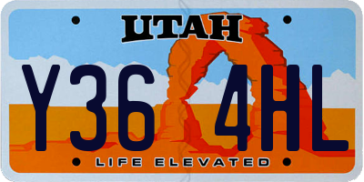 UT license plate Y364HL