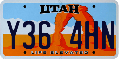 UT license plate Y364HN