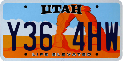 UT license plate Y364HW