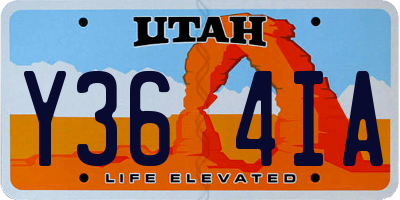 UT license plate Y364IA