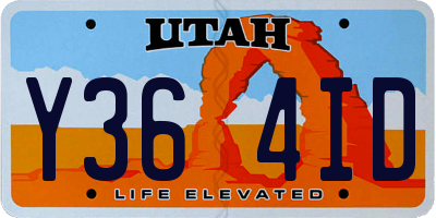 UT license plate Y364ID
