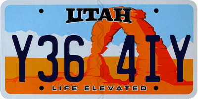 UT license plate Y364IY