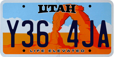 UT license plate Y364JA