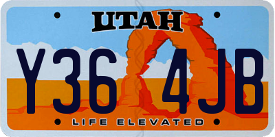 UT license plate Y364JB