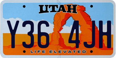 UT license plate Y364JH