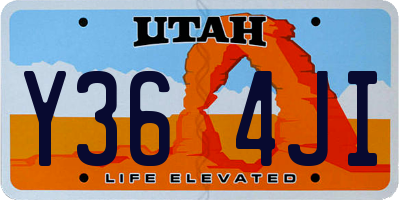 UT license plate Y364JI