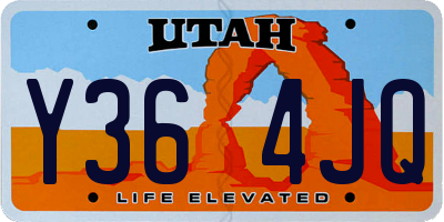 UT license plate Y364JQ