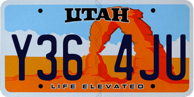 UT license plate Y364JU