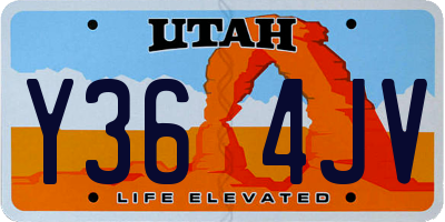 UT license plate Y364JV