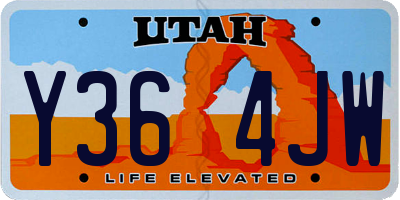 UT license plate Y364JW