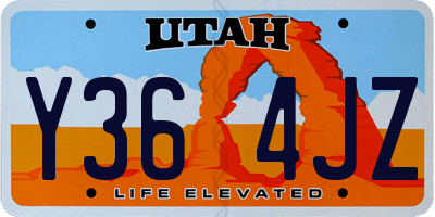 UT license plate Y364JZ