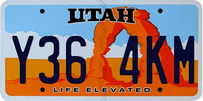 UT license plate Y364KM