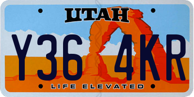UT license plate Y364KR