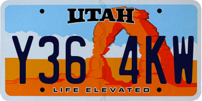 UT license plate Y364KW