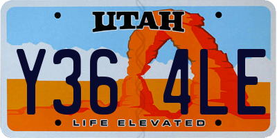 UT license plate Y364LE