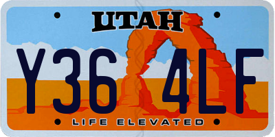 UT license plate Y364LF