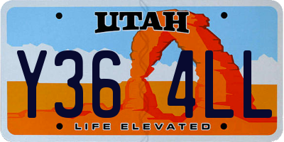 UT license plate Y364LL