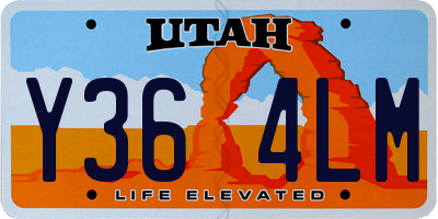 UT license plate Y364LM