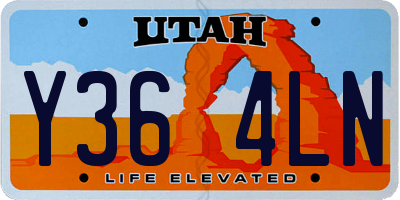 UT license plate Y364LN