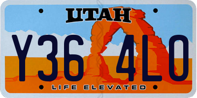 UT license plate Y364LO