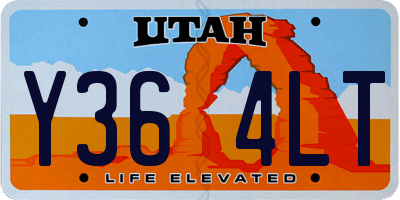UT license plate Y364LT