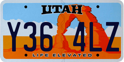 UT license plate Y364LZ