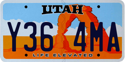 UT license plate Y364MA