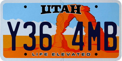 UT license plate Y364MB