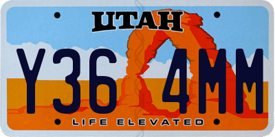 UT license plate Y364MM
