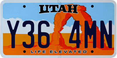 UT license plate Y364MN