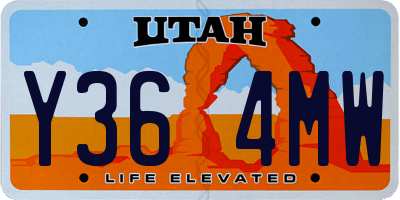 UT license plate Y364MW