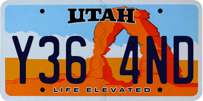 UT license plate Y364ND