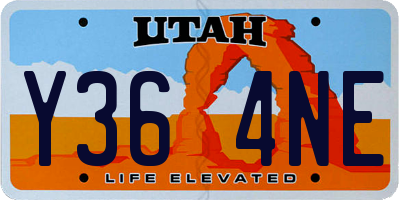 UT license plate Y364NE