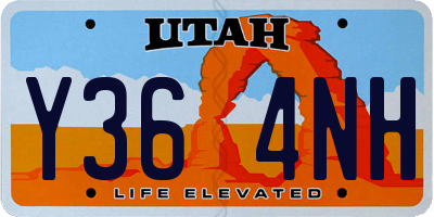 UT license plate Y364NH