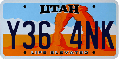 UT license plate Y364NK