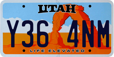 UT license plate Y364NM