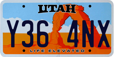 UT license plate Y364NX