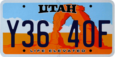 UT license plate Y364OF