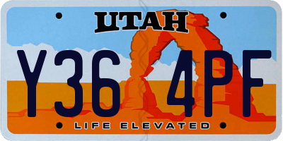 UT license plate Y364PF