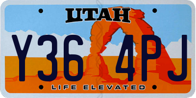 UT license plate Y364PJ