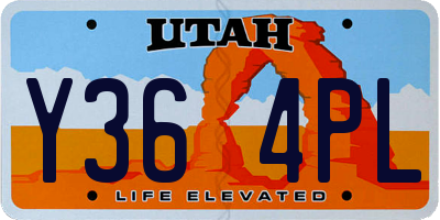 UT license plate Y364PL