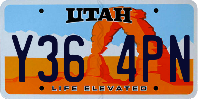 UT license plate Y364PN